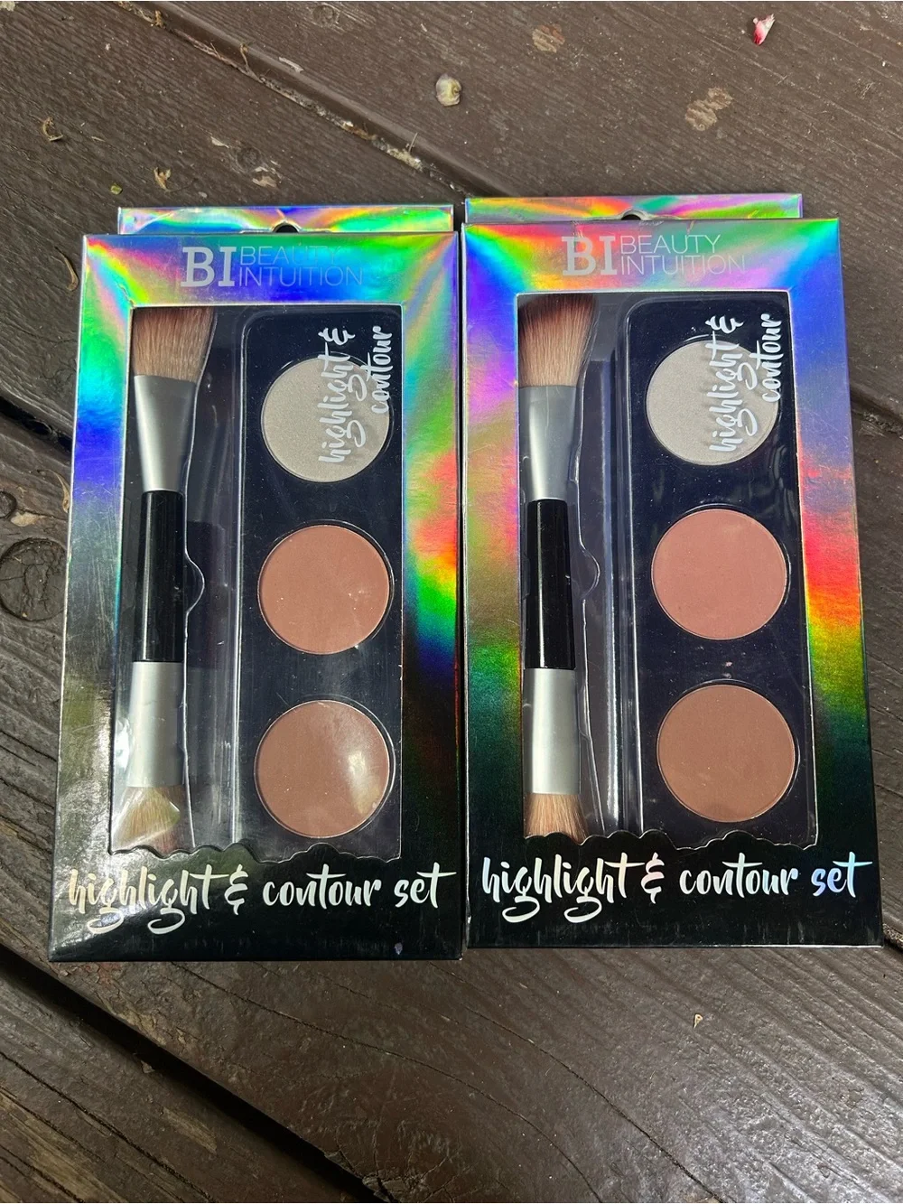 2 sets of Pink Highlight & Contour Set — Creamy Pink Sculpting Trio